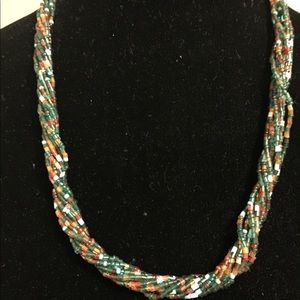 Multicolored necklace and earring set